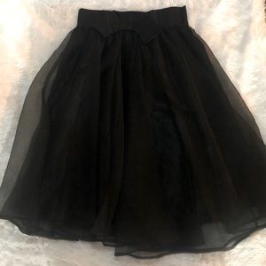 Black Tull Midi Skirt